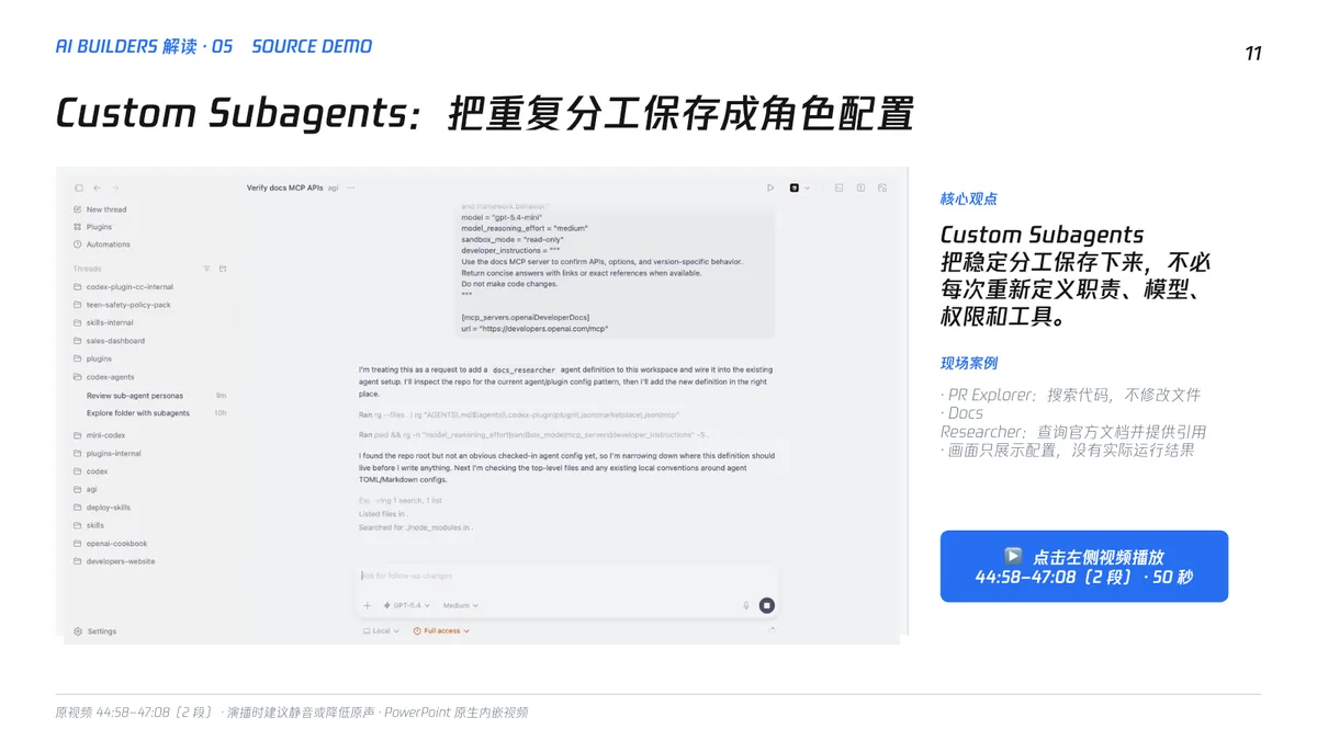 第 11 页｜默认角色与 Custom Subagents